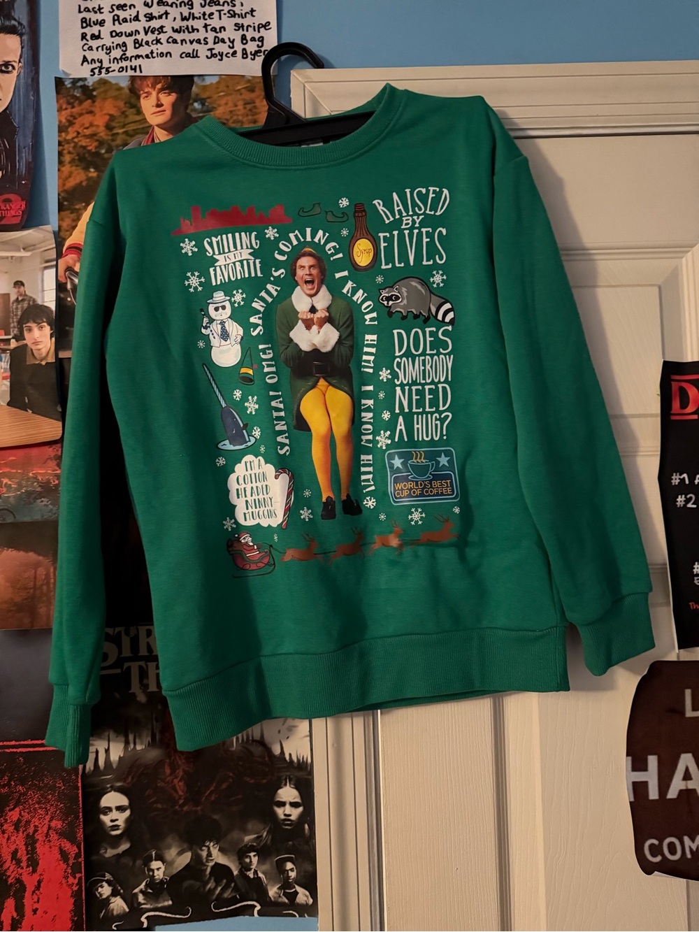 Buddy the Elf Green Graphic Holiday Sweater